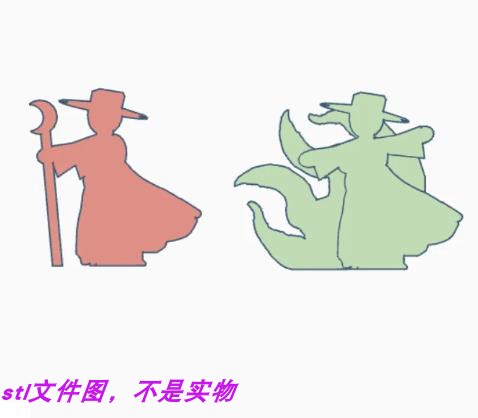 女巫师万圣节巫师魔法月亮棒三维立体图stl文件图3d打印模型素材