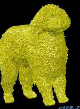 纽芬兰犬狗生肖动物摆件圆雕图三维立体stl文件图雕刻3D模型素材