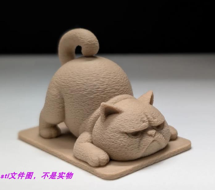 生气猫动物宠物可爱萌宠家居装饰三维立体stl文件图雕3D打印模型
