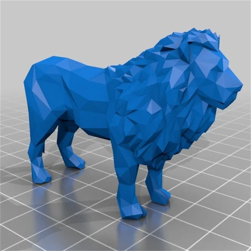 狮几何刻面纹理动物摆装饰三维立体图stl文件雕刻3D打印模型素材