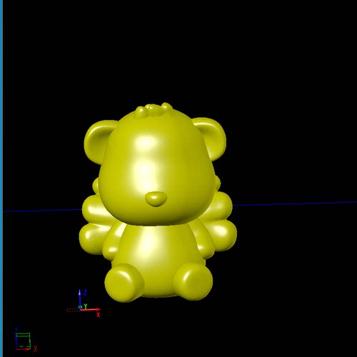 可爱熊动物卡通三维立体图圆雕图纸stl文件雕刻机3d打印模型素材