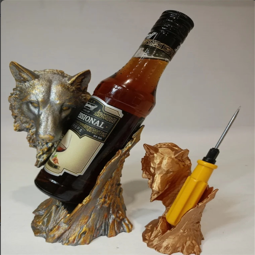 狼动物酒架装饰摆件酒架三维立体图stl文件雕刻3d打印模型素材
