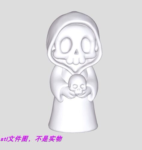 死神地狱使者斗篷头骨骷髅人三维立体图stl文件雕刻3D打印模型