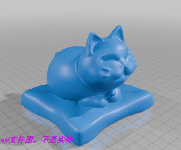 趴趴猫可爱动物宠物装饰品三维立体圆雕图stl文件3D打印模型素材