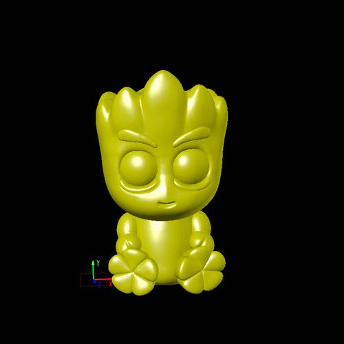 格鲁特树人公仔三维立体图圆雕图图纸stl文件雕刻机3d打印模型