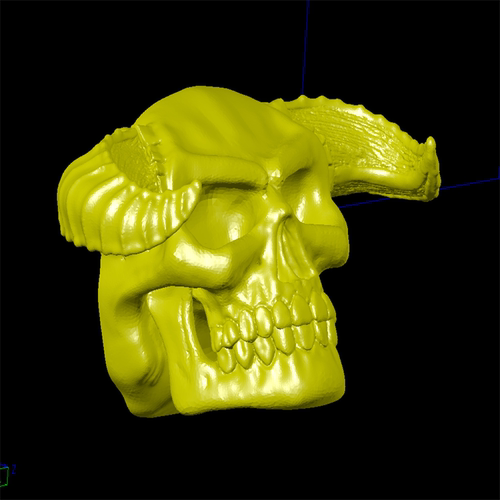 羊角头骨骷髅牛动物恶魔三维立体圆雕图stl文件3d打印模型素材