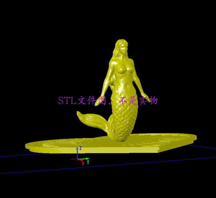 爱心美人鱼鲛人精灵鱼家居装饰三维立体stl文件图雕3D打印模型
