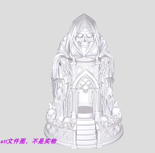 插香死神地狱使者斗篷头骨骷髅人三维立体stl文件图3D打印模型