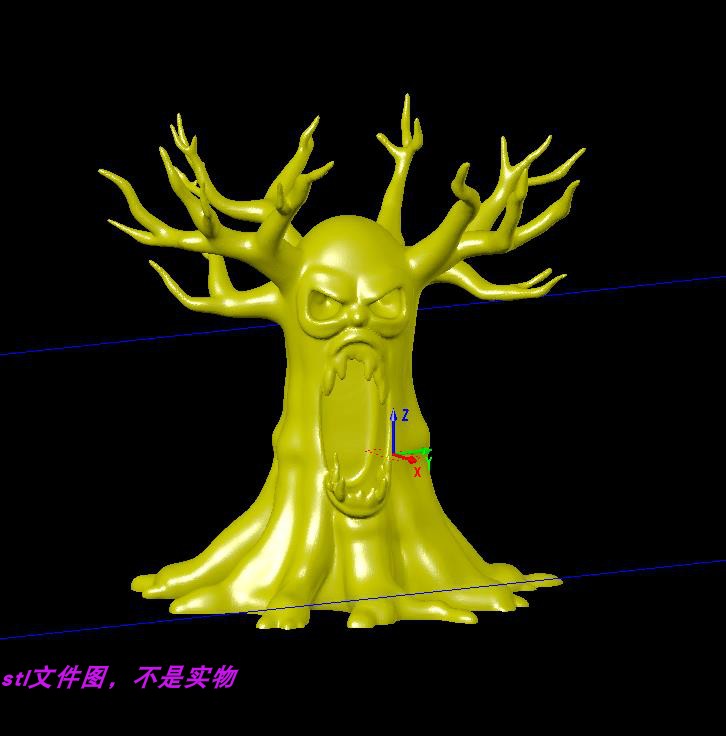 鬼树森林恐怖万圣节场景三维立体圆雕图stl文件3D打印模型素材