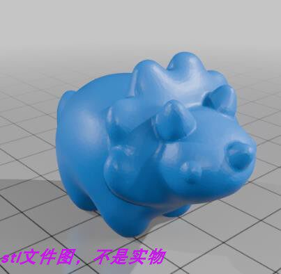 三角龙卡通动漫恐龙三维立体圆雕stl文件雕刻机3D打印模型素材