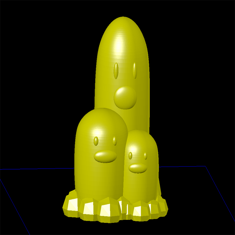 宝可梦三地鼠神奇宝贝三维立体图纸stl文件雕刻机3d打印模型素材