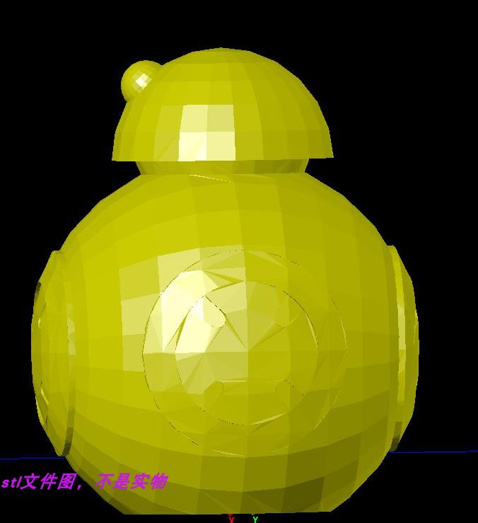 星球大战机器人BB8三维立体图圆雕图图纸stl文件雕刻机3d打印模型