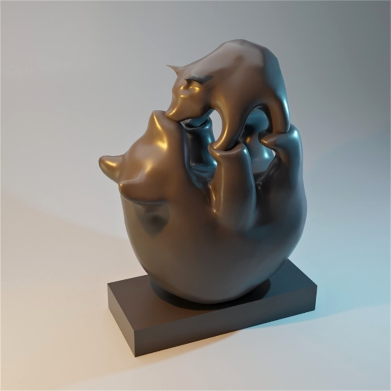 熊母子动物卡通动漫三维立体图纸stl文件雕刻机3D打印模型素材