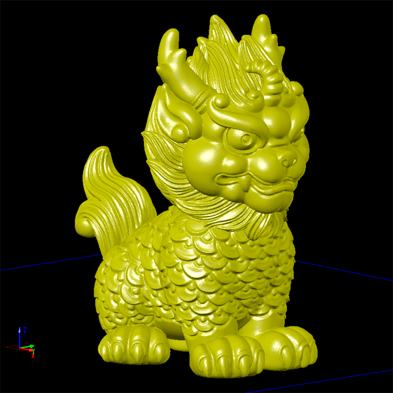 麒麟神兽瑞兽三维立体图圆雕图纸stl文件雕刻机3d打印模型素材