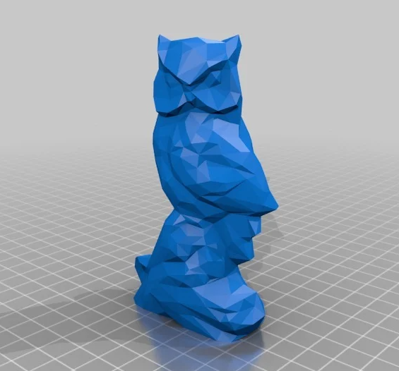 猫头鹰动物手办摆件装饰几何刻面宠物stl文件雕刻机3d打印模型