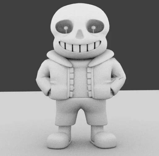 sans传说之下UNDERTALE龙骨炮手办三维立体stl文件图3D打印模型