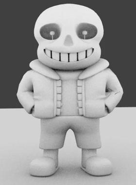 sans传说之下UNDERTALE龙骨炮手办三维立体stl文件图3D打印模型