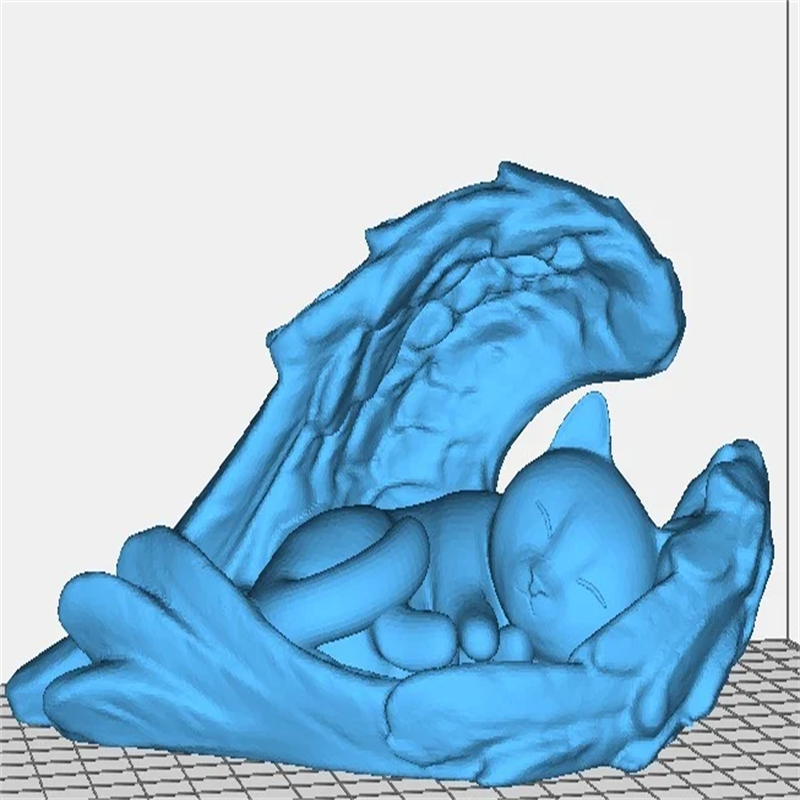 天使睡猫动物装饰摆件三维立体图纸stl文件雕刻机3D打印模型素材