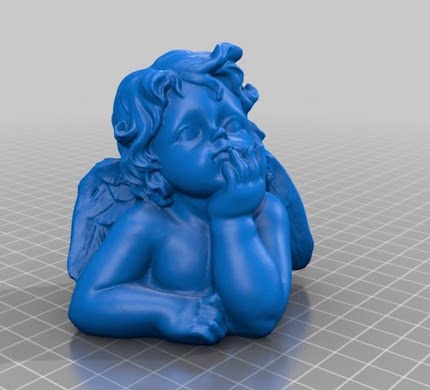 天使男孩半身人物三维立体图圆雕图stl文件雕刻机3D打印模型素材