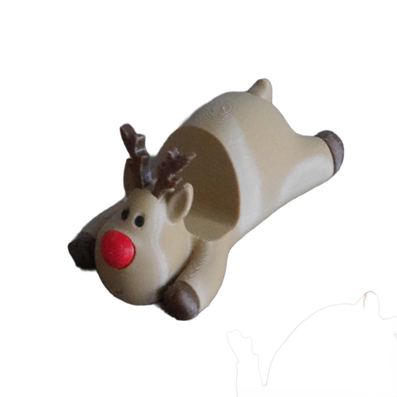 趴趴鹿手机支架动物宠物三维立体圆雕stl文件雕刻3D打印模型素材