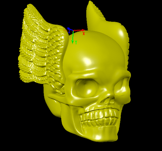 天使头骨骷髅三维立体图圆雕图图纸stl文件雕刻机3d打印模型素材