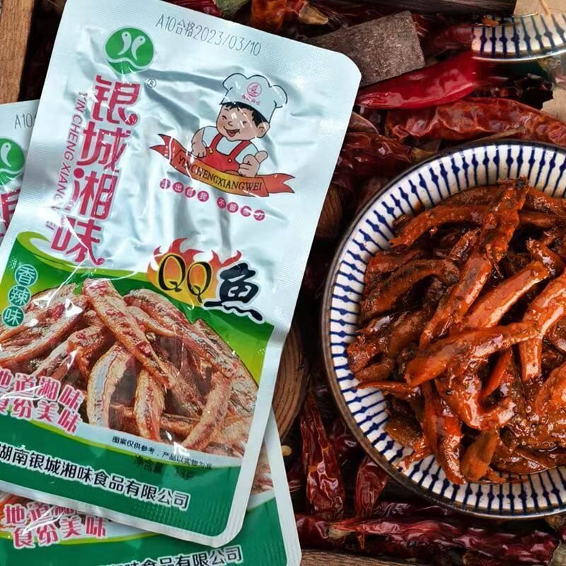 QQ鱼香辣味毛毛鱼湖南特产宵夜追剧休闲零食小吃网红鱼干即食鱼仔