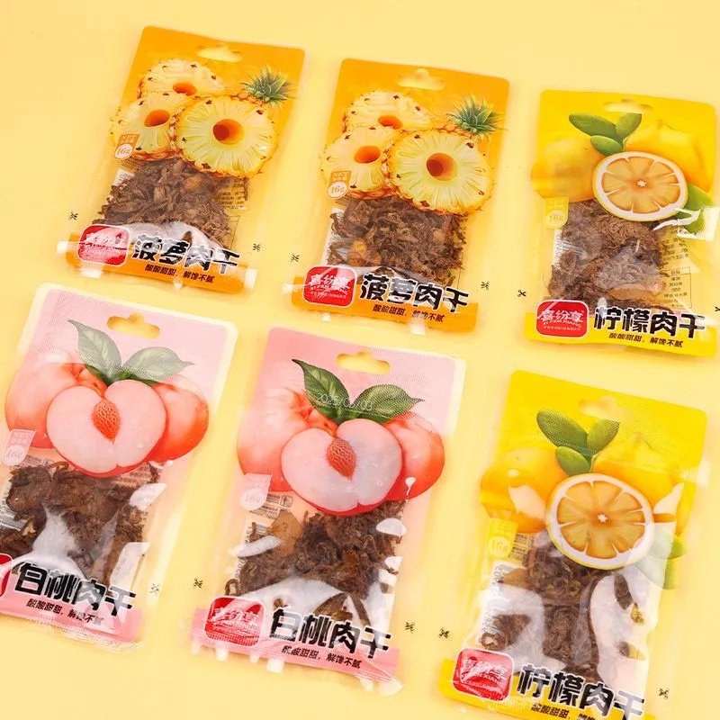 水果鸡肉干即食菠萝白桃柠檬果干休闲追剧解馋休闲小零食袋装方便