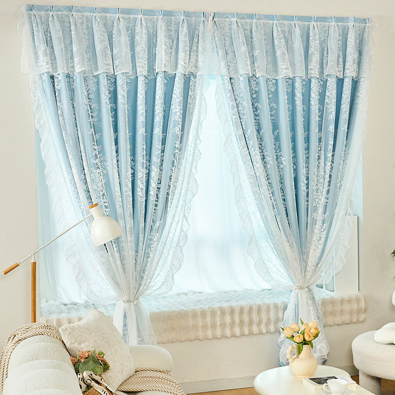 遮光窗帘卧室粘贴式免打孔安装