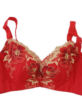 西施尔聚拢调整型黑色内衣薄款无海绵本命年大红文胸80D80E85D85E