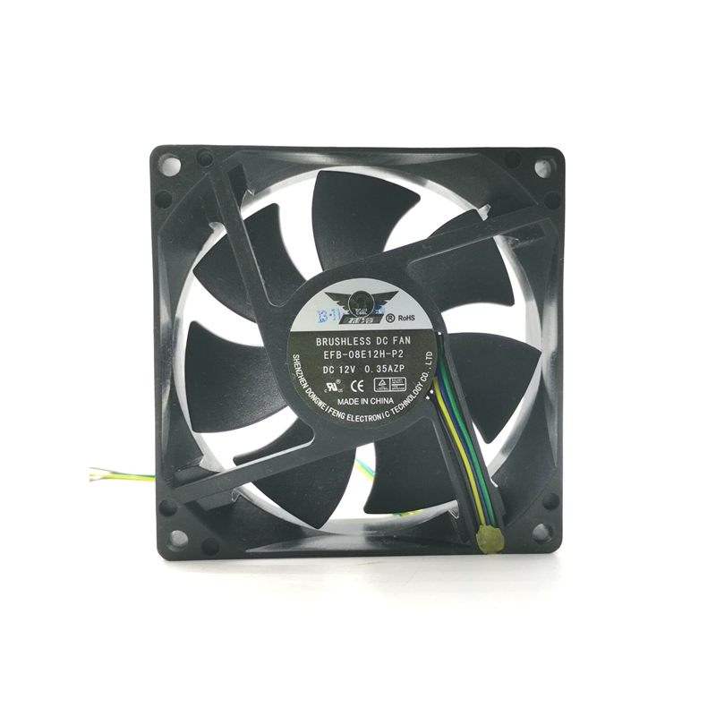 8CM机箱风扇 EFB-08E12H-P2  8025 12V 4线PWM温控CPU风扇