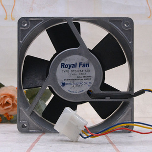 12025 RoyalFan A38 STD12A4 电梯变频器金属耐高温风扇 12V0.40A