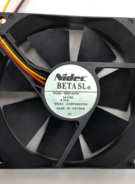 Nidec 9225 9025 24V 0.10A D09T-24TH 9厘米3线 变频器散热风扇