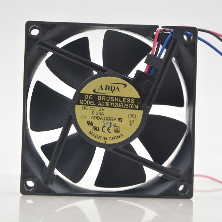 8厘米 AD0812UB 257604 12v 0.25A 8025 投影机 3线检测风扇