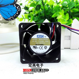 正品AVC 2B06038B48H 6038 48V 0.35A 6CM/厘米 双滚珠散热风扇
