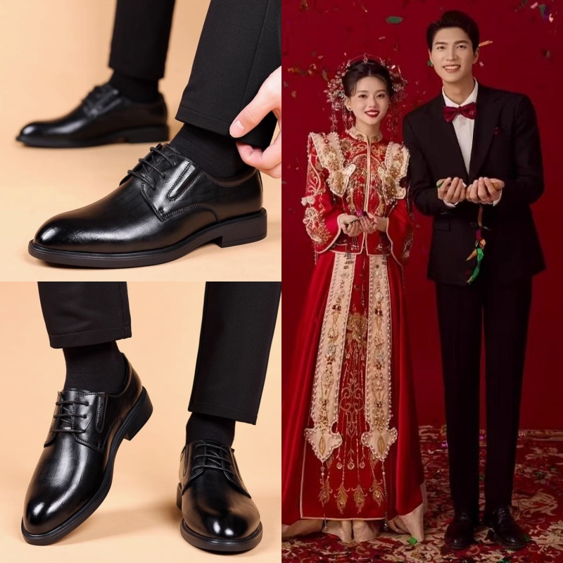 新中式婚礼男鞋新郎结婚西装皮鞋