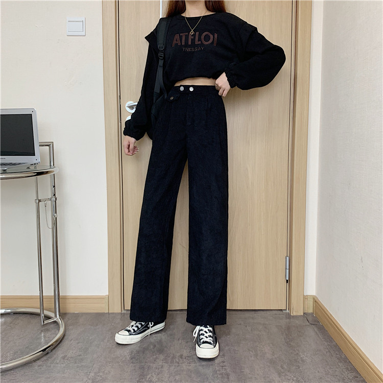 Real price real price autumn and winter Plush baggy pants corduroy casual pants floor pants