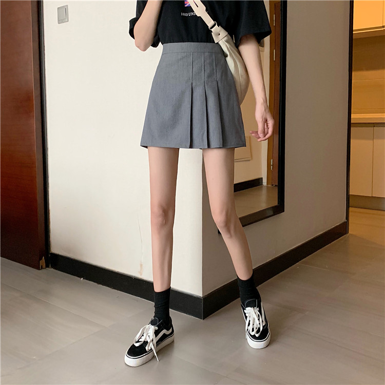 Real photo ~ real price pleated skirt with high waist and thin skirt