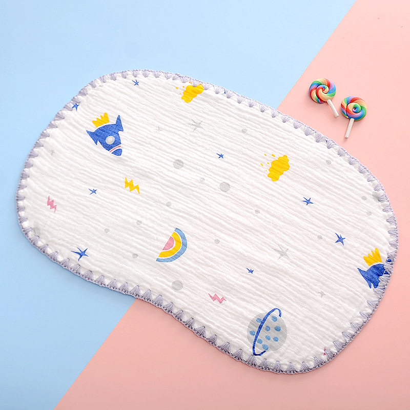 新生婴儿宝宝亲肤纯棉10层纱布平枕柔软吸汗透气云片枕头拍嗝垫巾