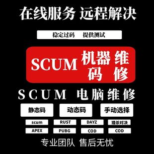 SCUM机器维修码三角洲COD无畏契约Apex塔科夫LOL绝地求生CF码RUST