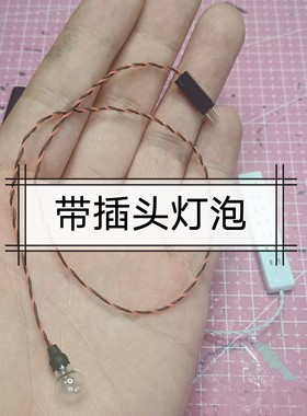 带插头娃屋迷你袖珍LED灯泡 电池盒 电池盒袖珍插排食玩插排