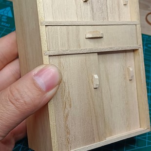 微缩房屋迷你厨房食玩木玩具DIY小橱柜微缩模型 迷你家具模型怀旧