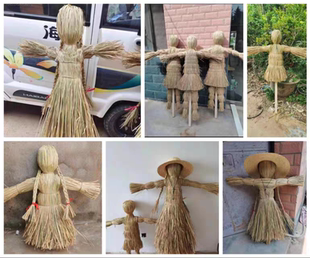 稻草人手工编织制作编制工艺品天然定制驱鸟草船借箭包邮量大从优