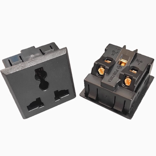 10A多用孔机柜电源设备插座螺丝接线卡式多功能桌面AC插座安全门