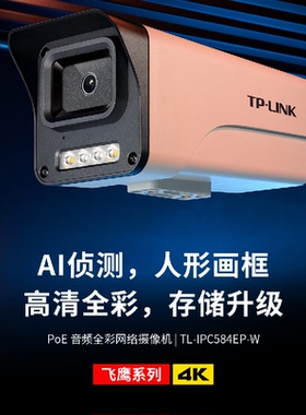 TP-LINK安防800万像素PoE筒型音频双光网络摄像机 TL-IPC584EP-W