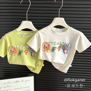 2026年纯棉新款儿童立体玩偶时尚印花百搭休闲短袖T恤卡通
