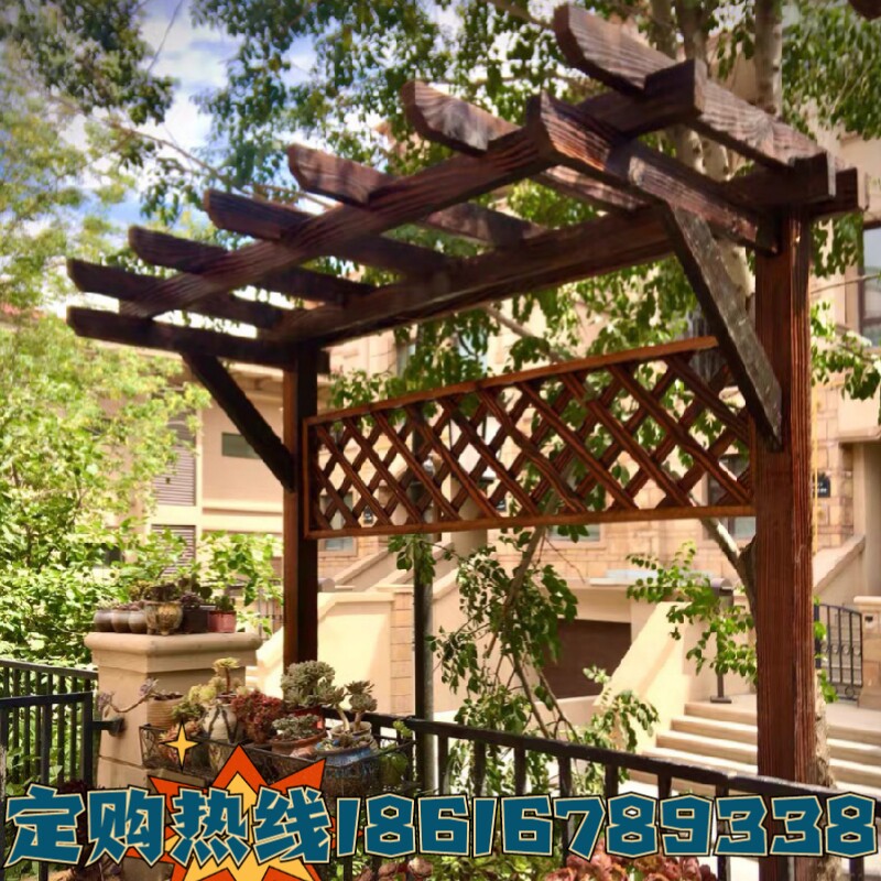 葡萄架子庭院户外防腐木单边爬藤架花架单臂单排廊架室外露台家用