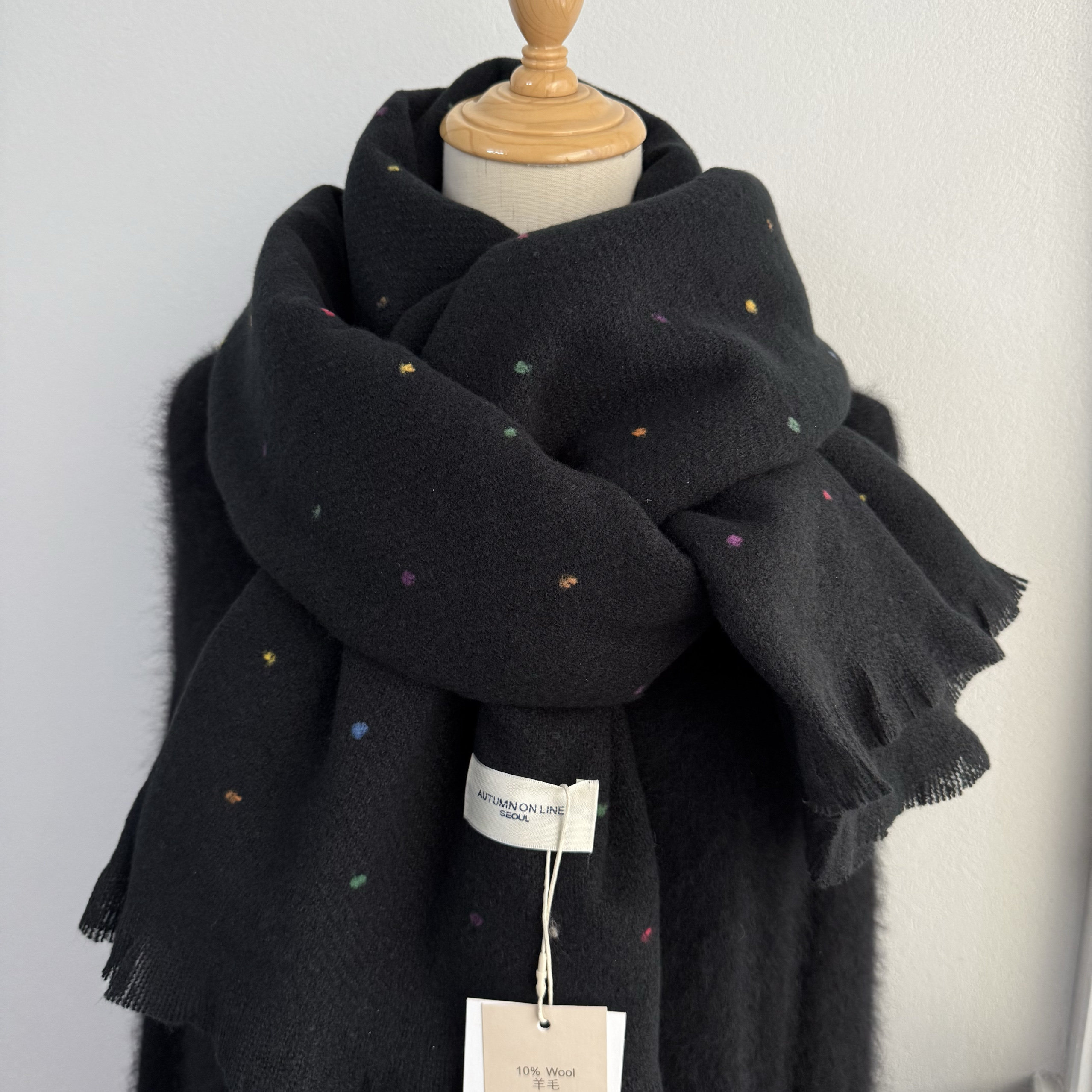 冬季加长加宽含羊毛围巾披肩厚实保暖冬季女复古彩色点两用围巾,服饰配件/皮带/帽子/围巾,围巾/丝巾/披肩,淘宝优惠券,粉丝福利购,淘宝优惠卷