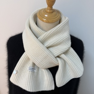 冬天不可或缺奶白色羊毛围巾女温柔仙女风针织毛线围脖保暖围巾男
