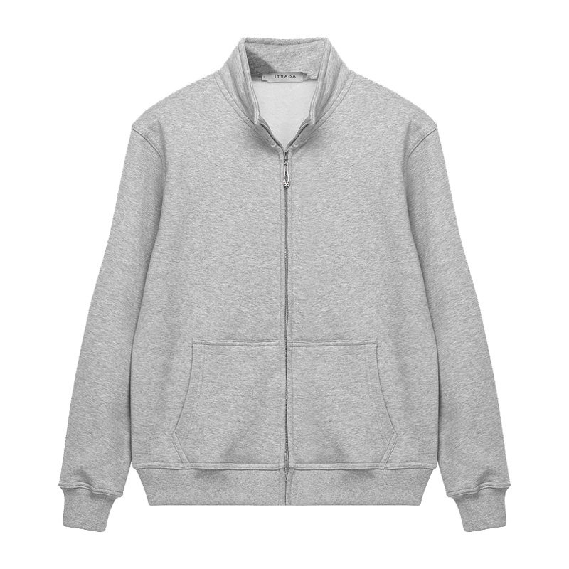 秋冬拉链卫衣女开衫加绒上衣宽松立领运动棒球衫春秋灰色休闲外套