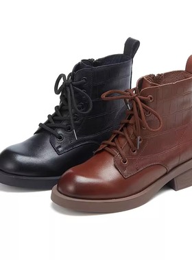 西村名物微瑕冬季百搭短筒网红短靴女英伦风ins马丁靴女44331